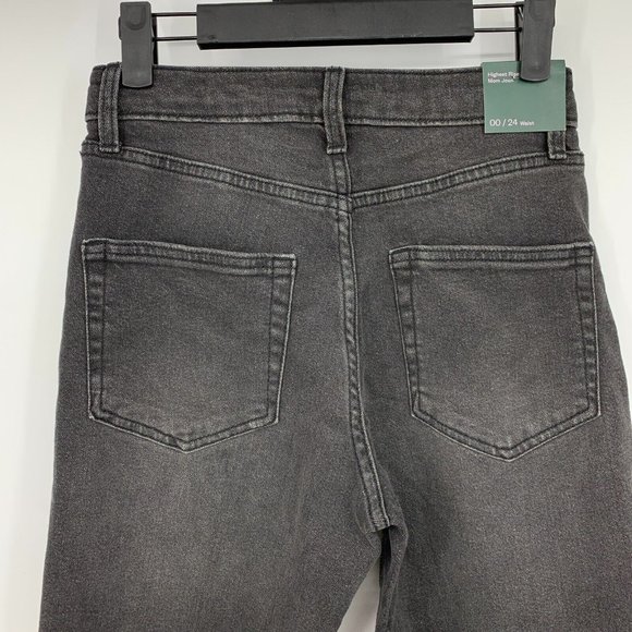 Wild Fable Mom Jeans Highest Rise Tapered Black Gray NWT - Picture 7 of 10